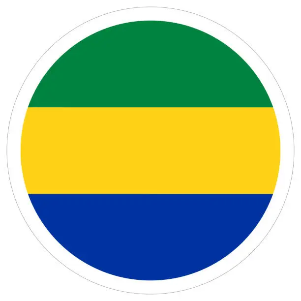 Vector illustration of Gabon flag design shape. Flag of Gabon shape