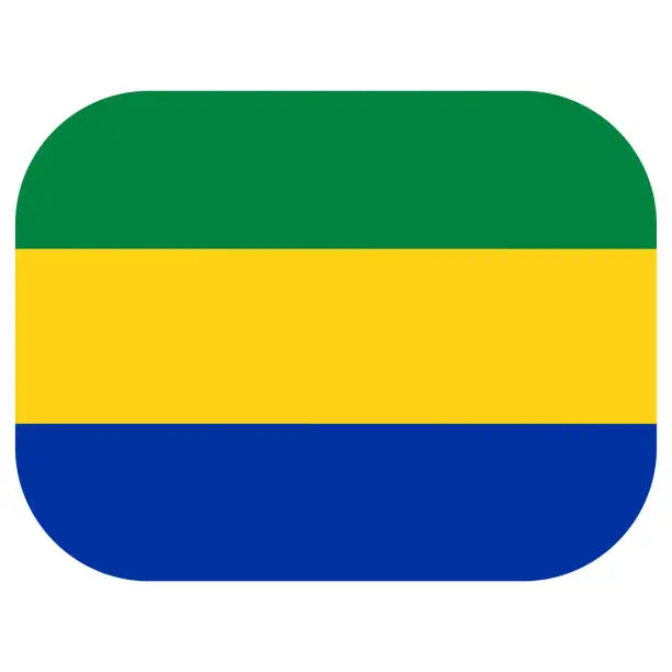 Vector illustration of Gabon flag design shape. Flag of Gabon shape