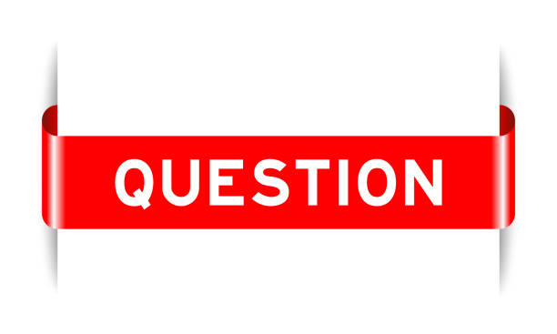 Red color inserted label banner with word question on white background Red color inserted label banner with word question on white background anonymous interview stock illustrations