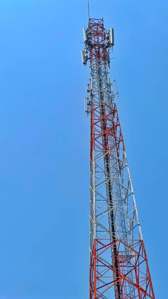 istock Low angle picture of telecommunication tower 1502765032