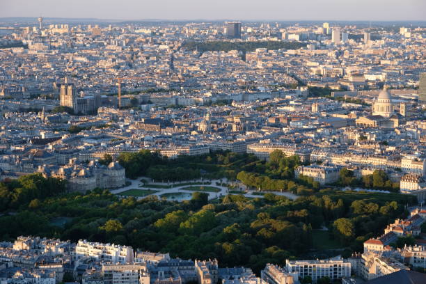 istock Paris cityscape aerial view 1502767696