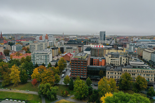 Tampere city Finland aerial view autumn