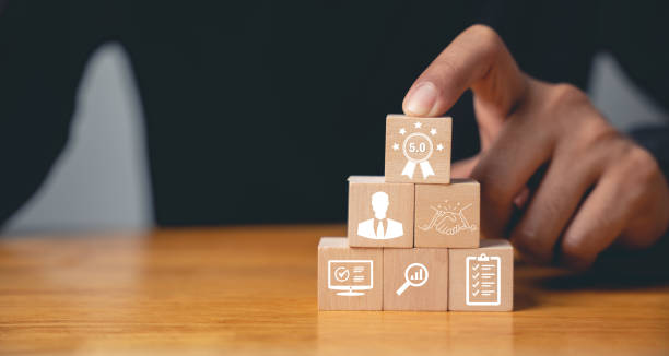 istock Businessman's finger pressing on ISO wooden cubes 1502770375