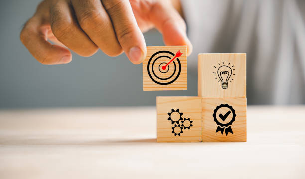 istock Wood block stacking meticulously arranged by hand 1502770387