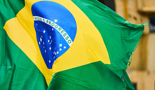 Flag of brazil fluttering in the wind brazilian flag