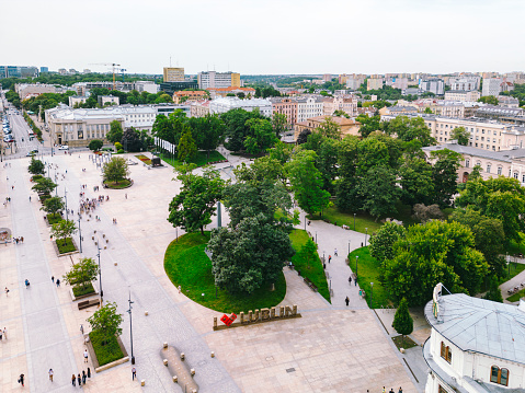 Aerial view of Lublin town Poland
