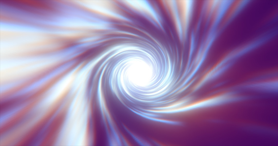 Abstract tunnel twisted swirl of cosmic hyperspace magical bright glowing futuristic hi-tech with blur and speed effect background.