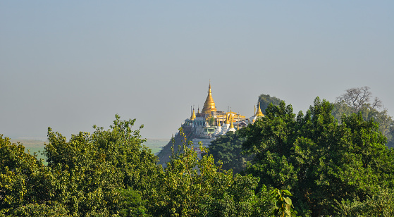 Buddhist temple on the hill in Mandalay, Myanmar.