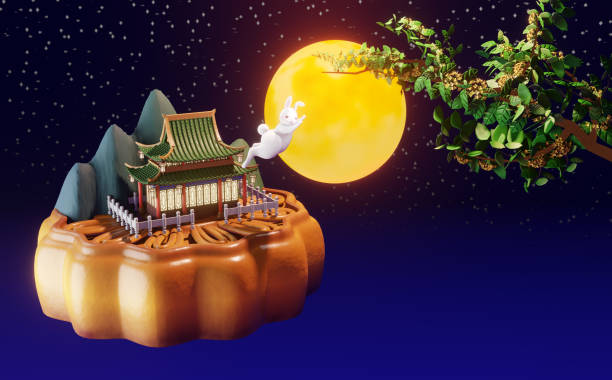 istock 3D rendering Mid-Autumn Festival moon cake background under the starry sky 1502777639
