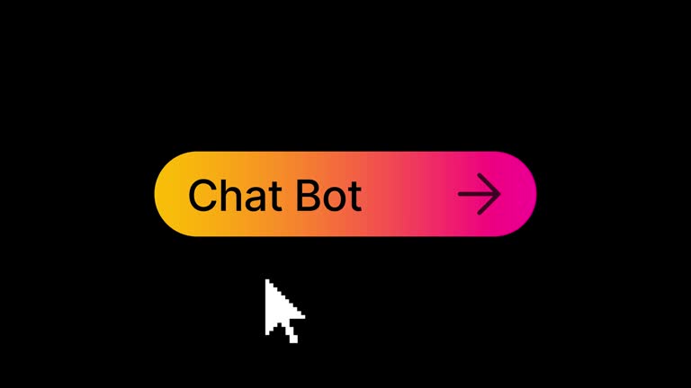 AI chat bot button click animation