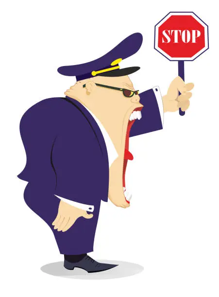 Vector illustration of Cartoon police officer