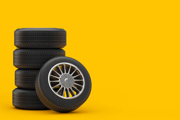 istock New Car Wheel Tires Pile. 3d Rendering 1502780361