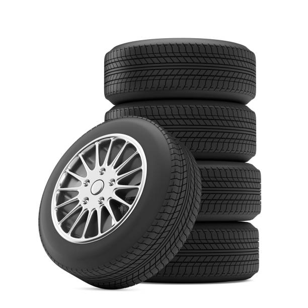 istock New Car Wheel Tires Pile. 3d Rendering 1502780370