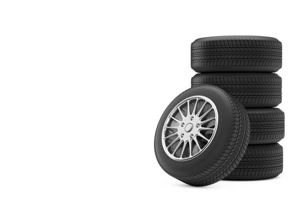 istock New Car Wheel Tires Pile. 3d Rendering 1502780384