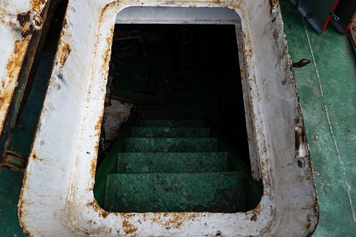 The underpass of a sea passenger ship