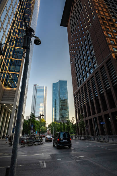 istock in the bank district in Frankfurt at sunset hour 1502785108