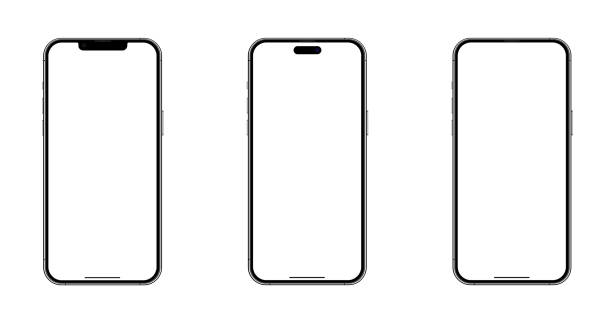 모형 스마트 폰 신세대 및 화면 투명 및 클리핑 경로 격리 - artificial model 뉴스 사진 이미지