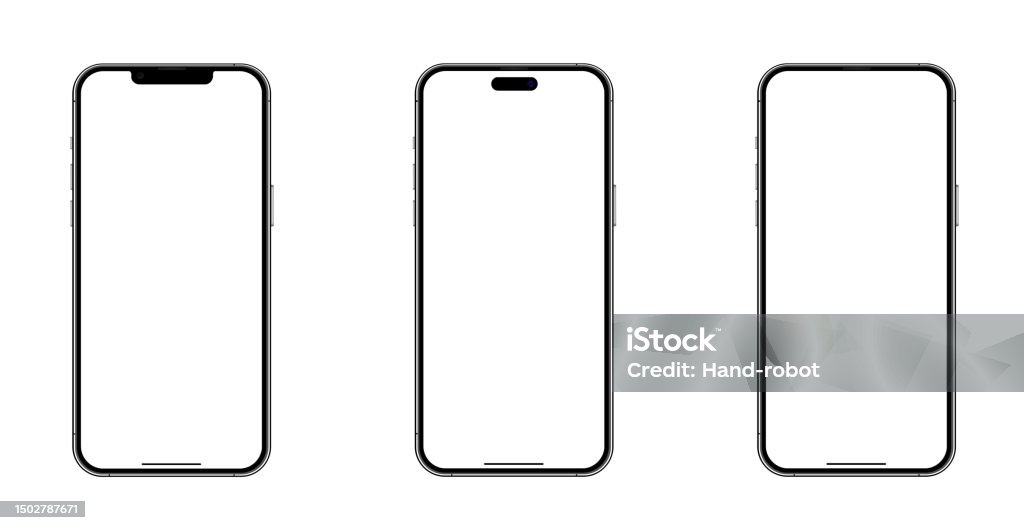 Mockup smart phone new generation and screen Transparent and Clipping Path isolated Mobile Phone Stock Photo