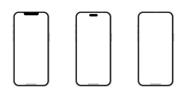 makieta smartfona nowej generacji i ekran przezroczysta i ścieżka przycinająca izolowane - iphone zdjęcia i obrazy z banku zdjęć