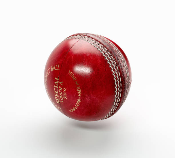 Red Cricket Ball stock photo