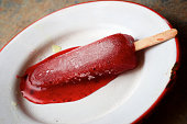 Strawberry ice popsicle