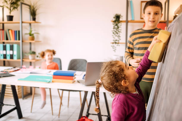 istock Kids playing school at home 1502790799