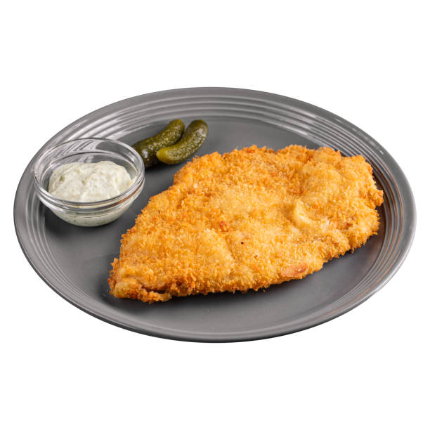 istock Isolated portion of chicken schnitzel dish 1502792235