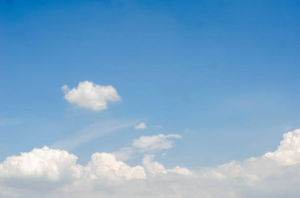 Sky landscape and clouds in bright summer sunshine, with copy space.