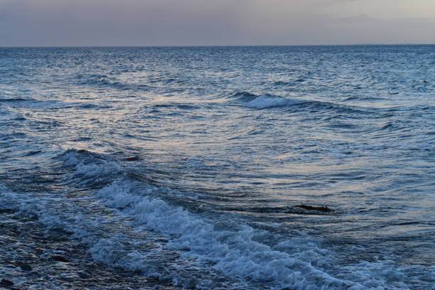 istock Dusk - yet shiny waves coming ashore in rows. 1502812451