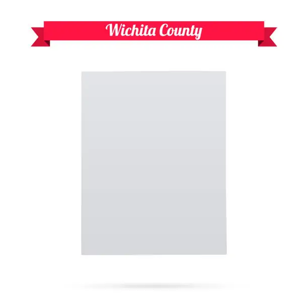Vector illustration of Wichita County, Kansas. Map on white background with red banner
