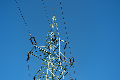 High voltage pole - electrical infrastructure, electric pole and energy towers