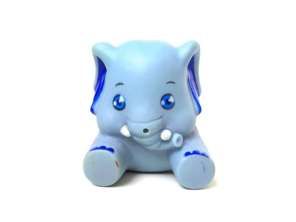 Close up of child toy, kids toy, rubber toy isolated on white background.