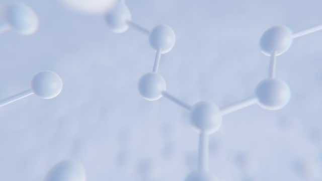 3D animation molecule structure. Molecular structure abstract background. Molecule or serum, Science or medical background.