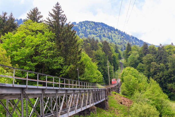 istock Red funicular to Niesen mountain in Switzerland 1502825529