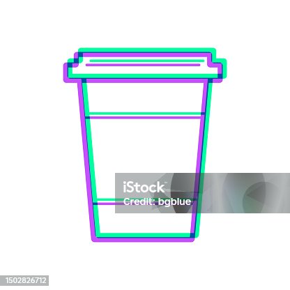 istock Disposable cup. Icon with two color overlay on white background 1502826712