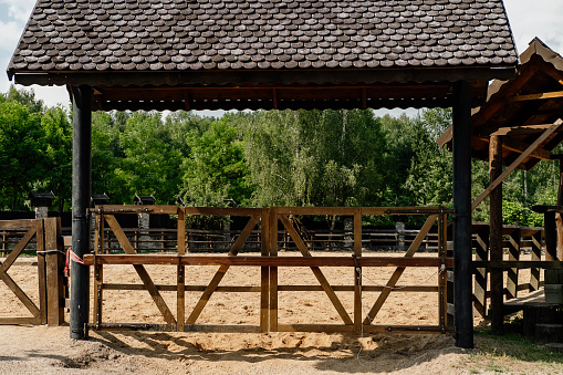 Corral for horses. Place for training and walking.