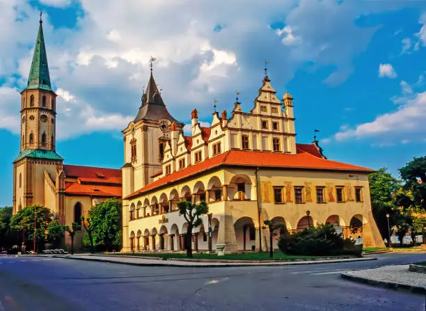 Old Town Hall and St.James church in Levoca, Slovakia