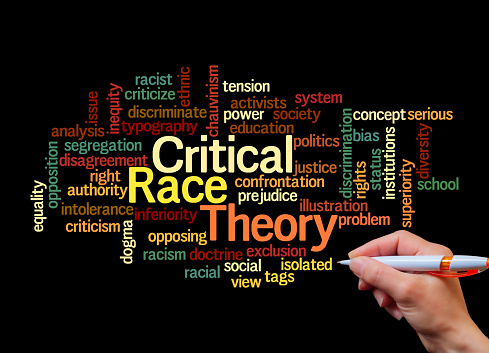 Word Cloud with Critical Race Theory concept.