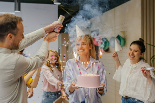 istock Celebrating a birthday in the office 1502843432