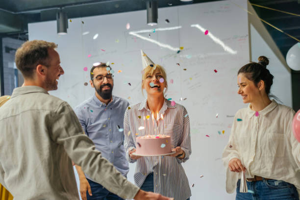 istock Celebrating a birthday in the office 1502843504