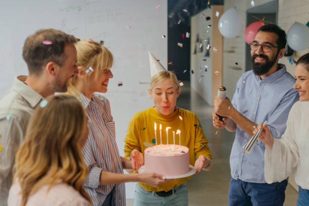 istock Celebrating a birthday in the office 1502843505