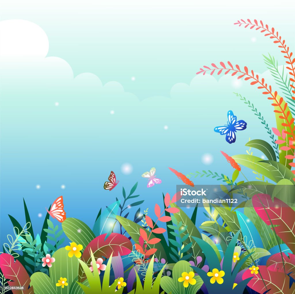 Latar Belakang Pemandangan Hutan Yang Indah Ilustrasi Stok - Unduh