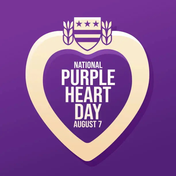 Vector illustration of National Purple Heart Day