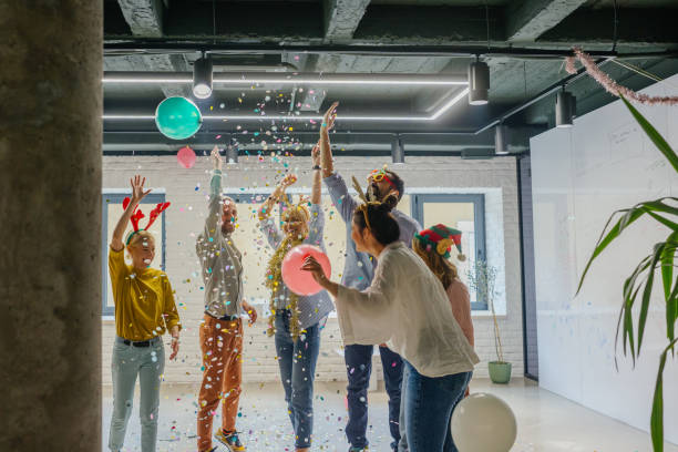 istock Christmas party in the office 1502844421