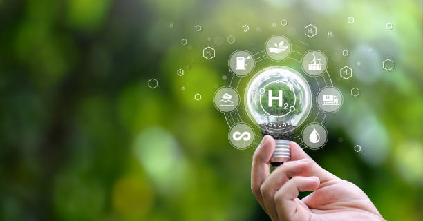 istock Hydrogen H2 innovation, zero emission technology. On Clean Hydrogen Energy, Environment, Green Industry and alternative energy in the future to be net zero. icon on the light bulb green background 1502847815