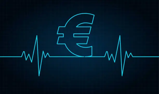 Vector illustration of Pulse And Euro Symbol