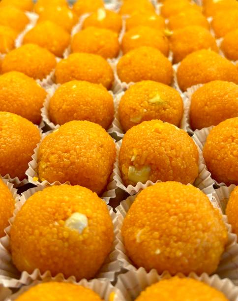 Delicious Indian Sweet Motichur laddoo Delicious Indian Sweet Motichur laddoo mithai stock pictures, royalty-free photos & images