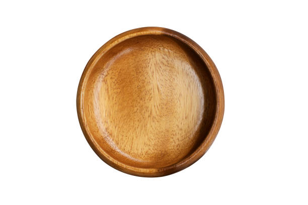 istock Wooden bowl isolated on white background,nature light,includ path 1502857116