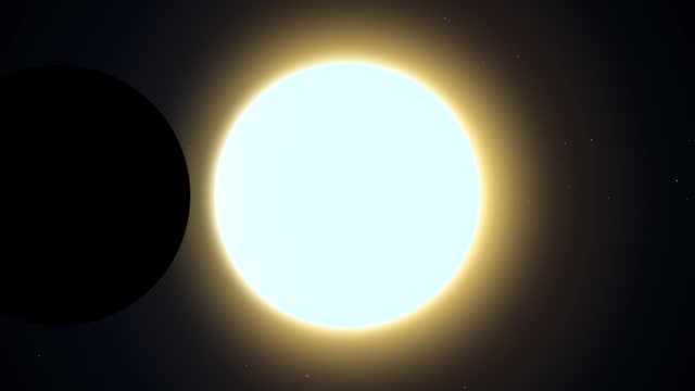 Animated Phases of a Solar Eclipse on Dark Background