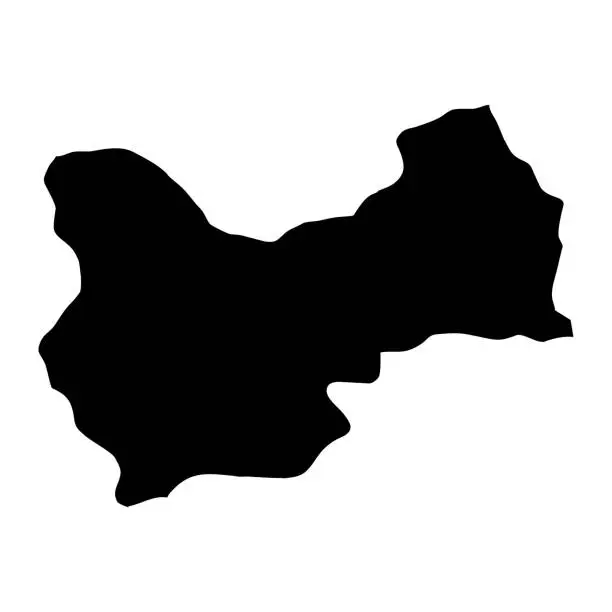 Vector illustration of Mus province map, administrative divisions of Turkey. Vector illustration.
